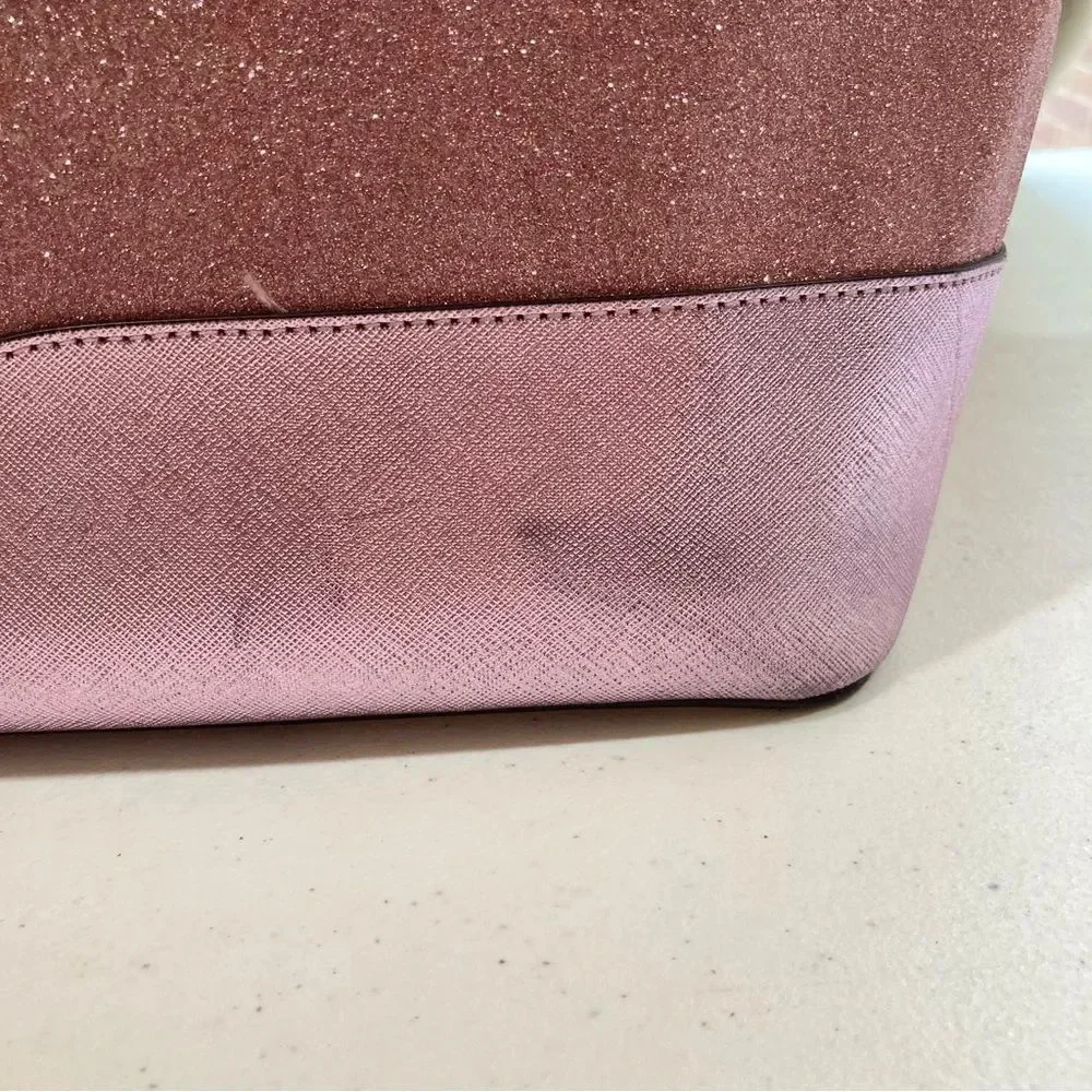 KATE SPADE Lola Glitter Tote & Wallet Pink Set